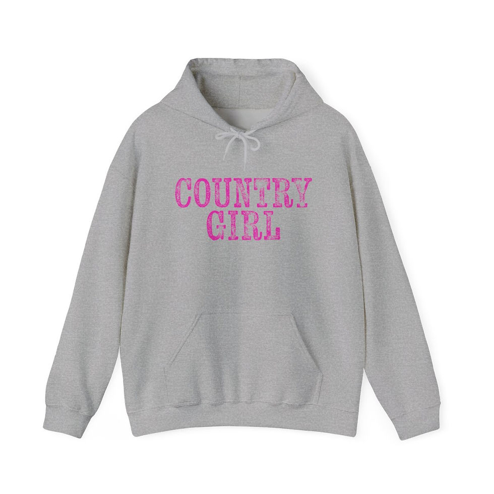 Thumbnail: Gray hoodie with pink text saying COUNTRY GIRL on front.