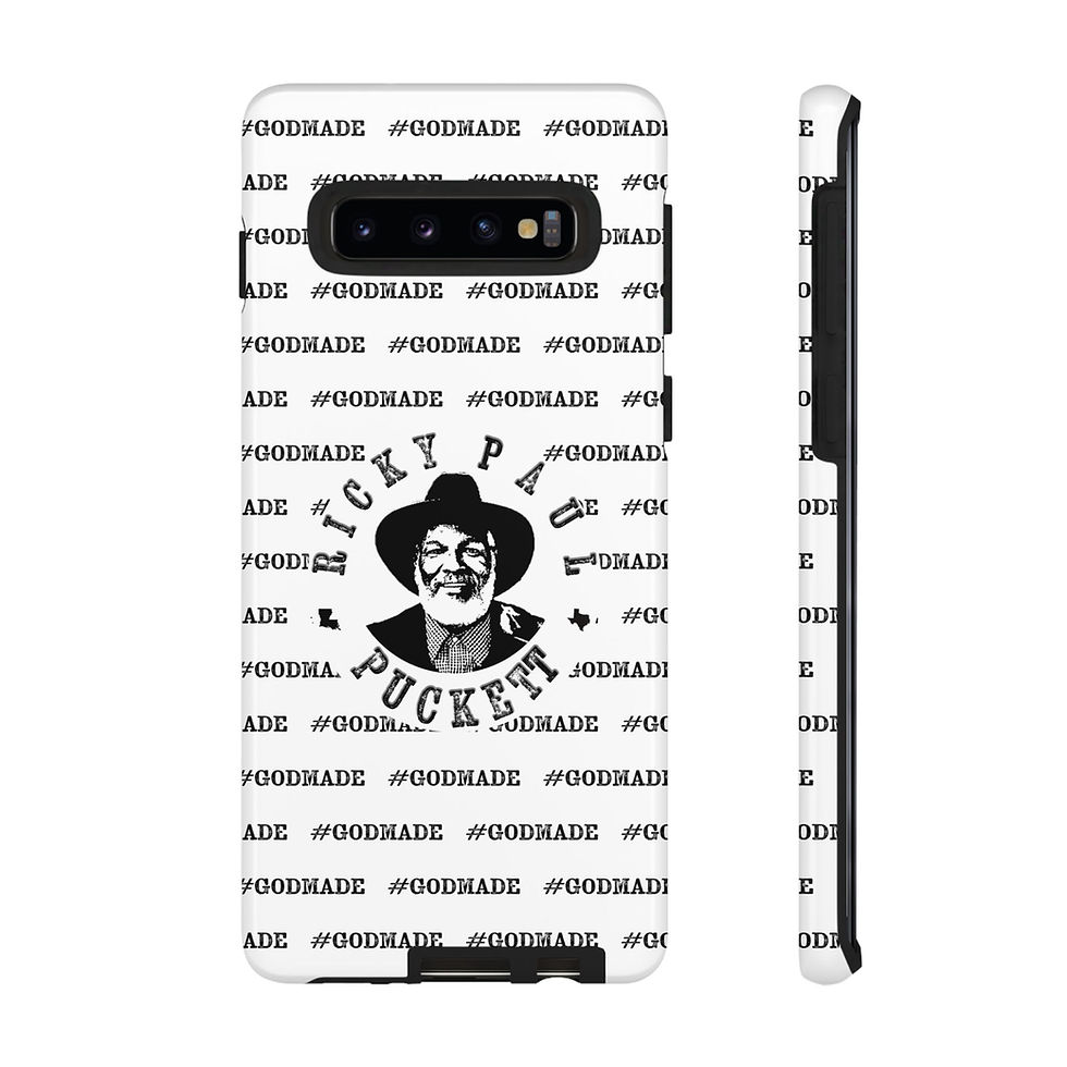 Thumbnail: White phone case with "POCKET" text and logo, #GodMade Tough Phone Case (White and Black)