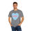 Thumbnail: Man wearing a gray T-shirt with a blue heart that says SWEET, smiles.