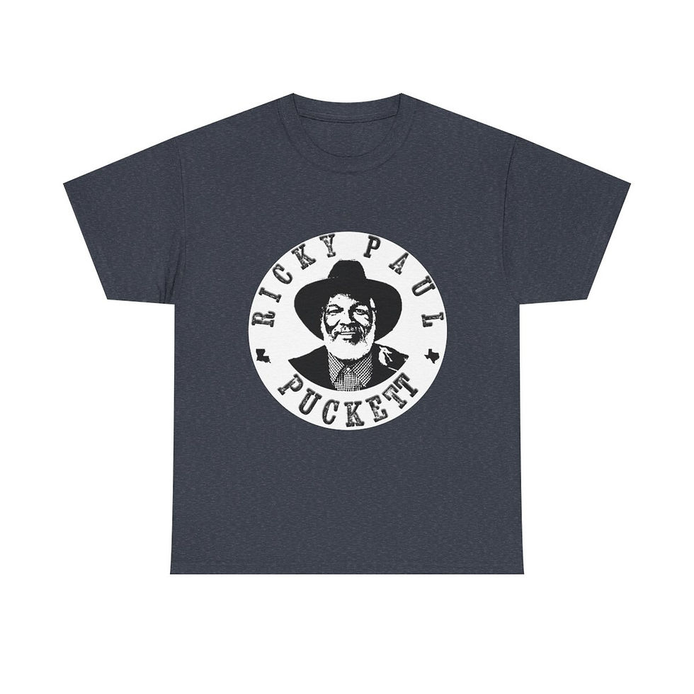 Thumbnail: Navy blue t-shirt with NICKY PAUL PUCKETT logo illustration design.