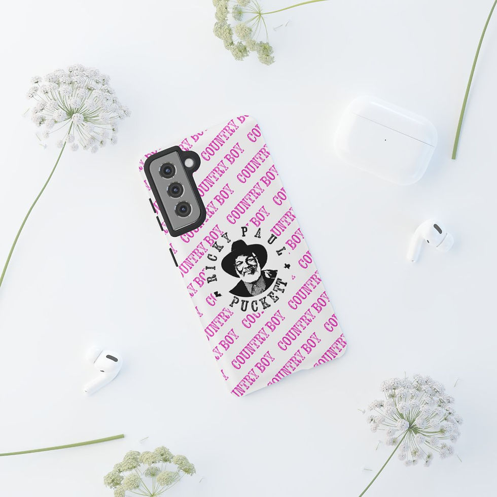 Thumbnail: Phone case with Greatest Day text and image, flowers and earbuds are visible.