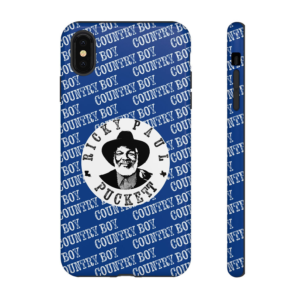 Thumbnail: Blue phone case with "COUNTRY BOY" text and Mickey Gilley image.