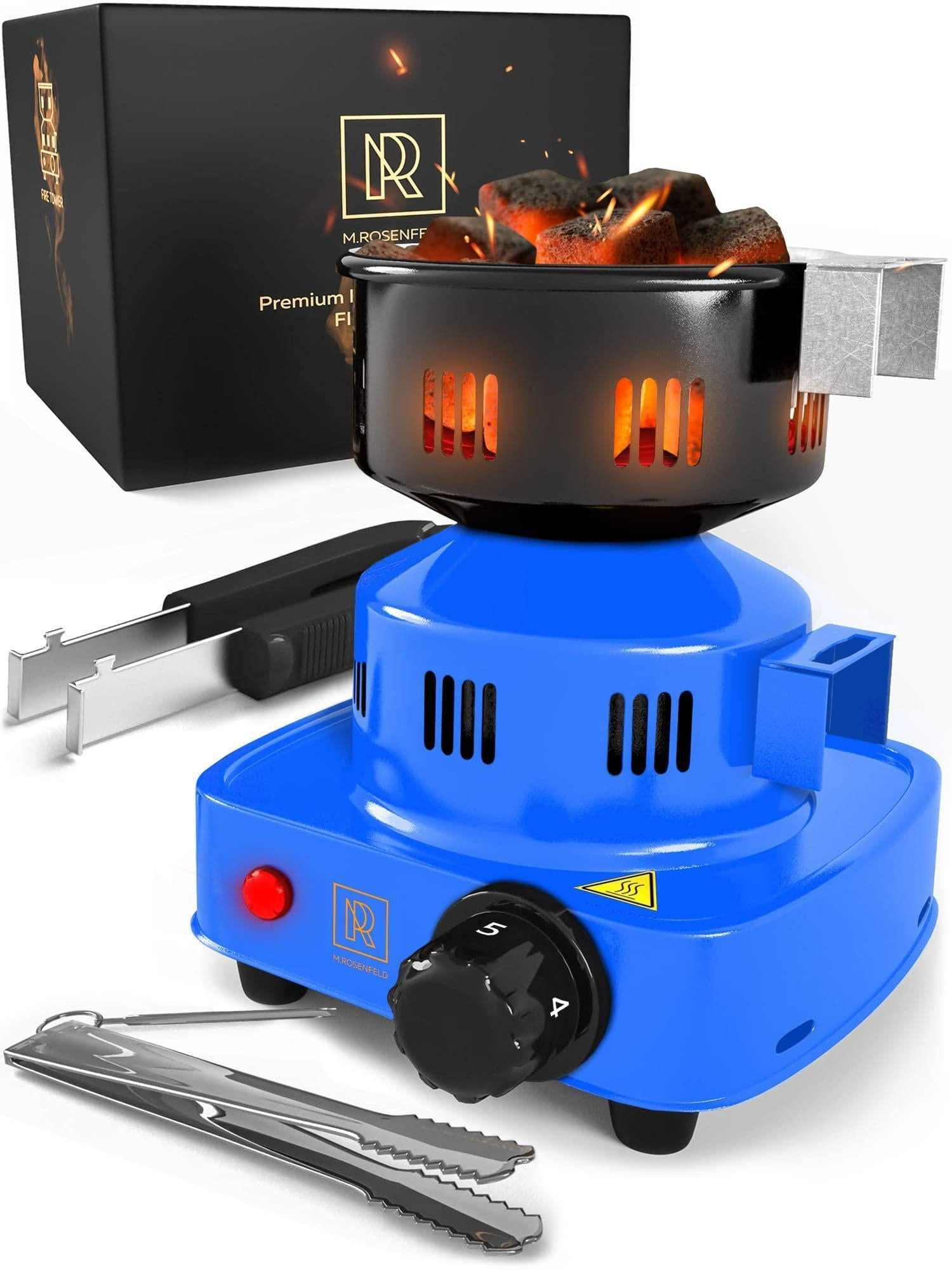 Fogareiro Elétrico Azul para Carvão de Narguilé Premium 450W Fire Tower