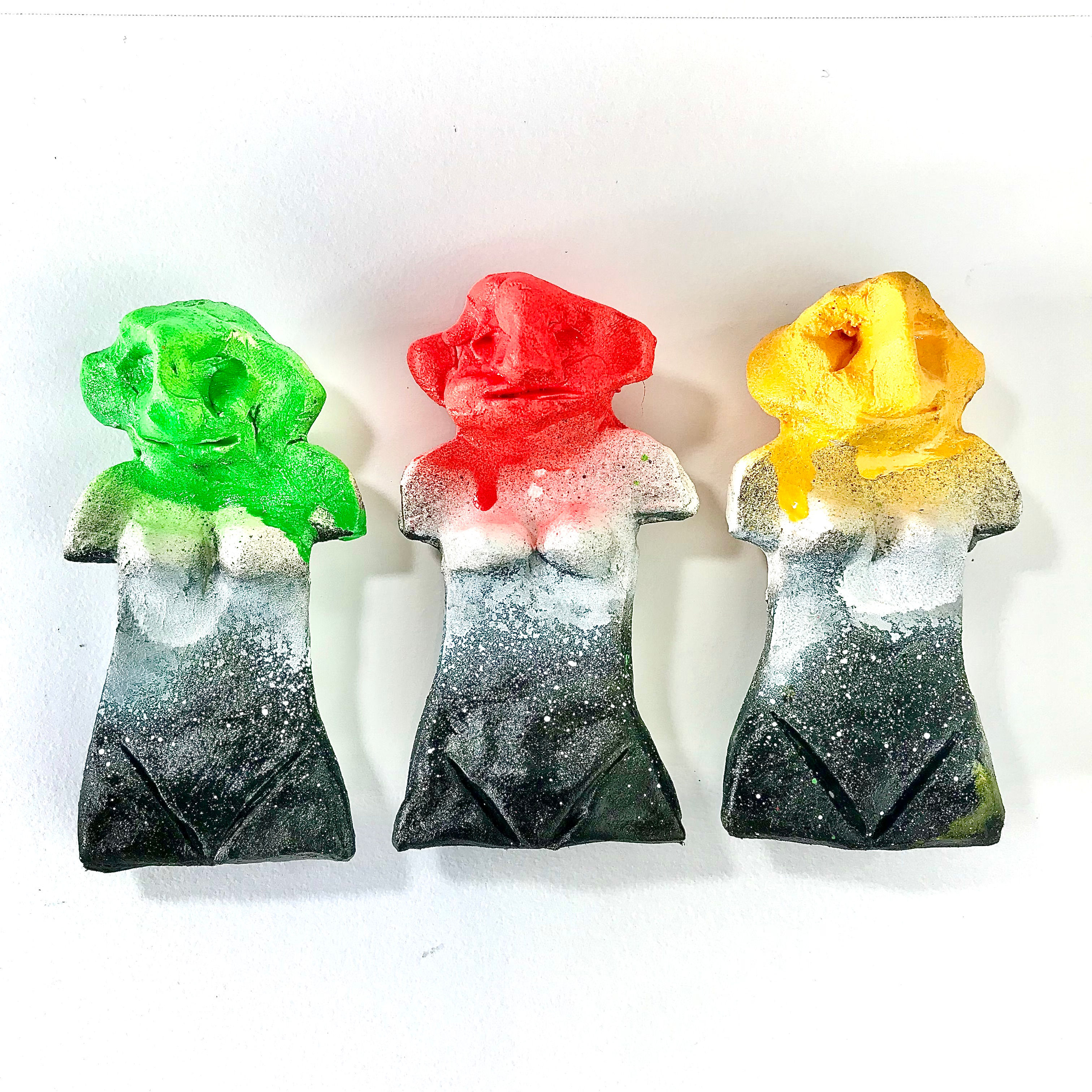 Original magnet set of 3 -"SPACE WOMAN"