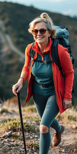 middle aged woman hiking post op knee replacement.jpg