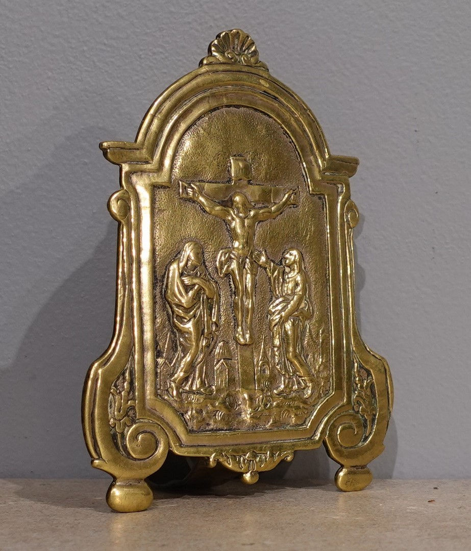 Miniature : Baiser de paix en bronze doré d'époque XVII°