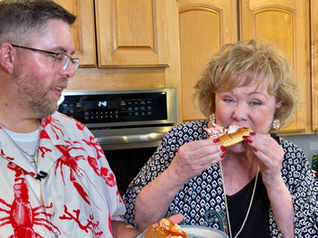 Taste testing the Lobster rolls from Caplinger's Fresh Catch