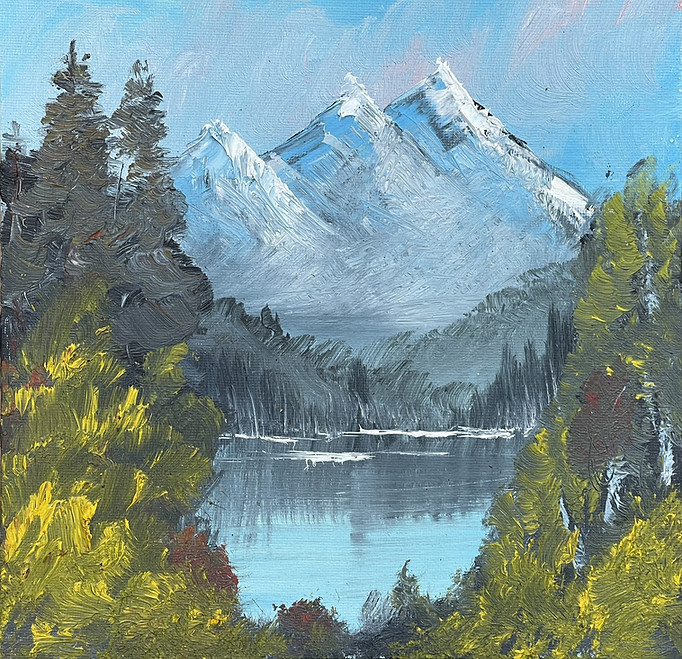 Historisch schilderij Bob Ross te koop voor enorm bedrag Historisch schilderij Bob Ross te koop voor enorm bedrag