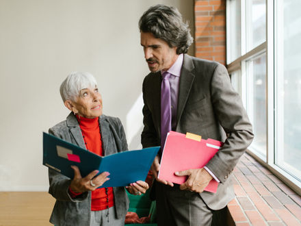 man and woman review file