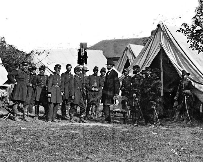 Abraham Lincoln with George McClellan & Officers - 1862