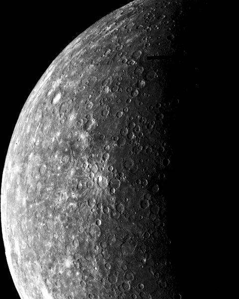 Surface of Planet Mercury from Mariner 10 Probe, 1974