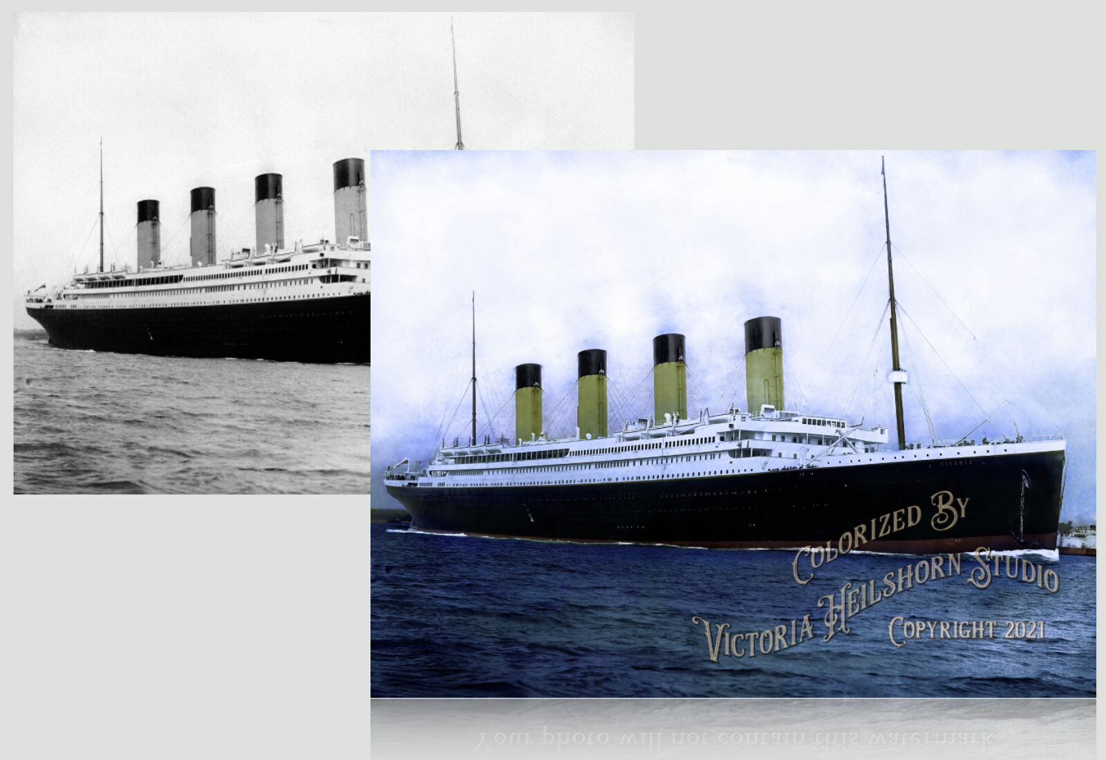 White Star Ocean Liner Ship RMS TITANIC, Colorized