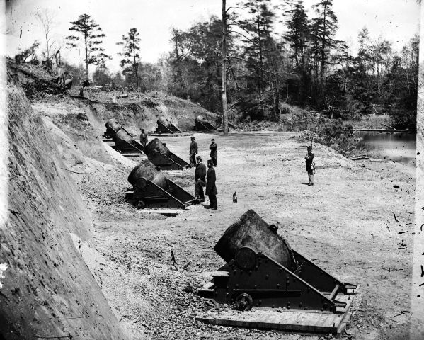 No. 4 Mortar Cannons at Yorktown, Virginia - 1862