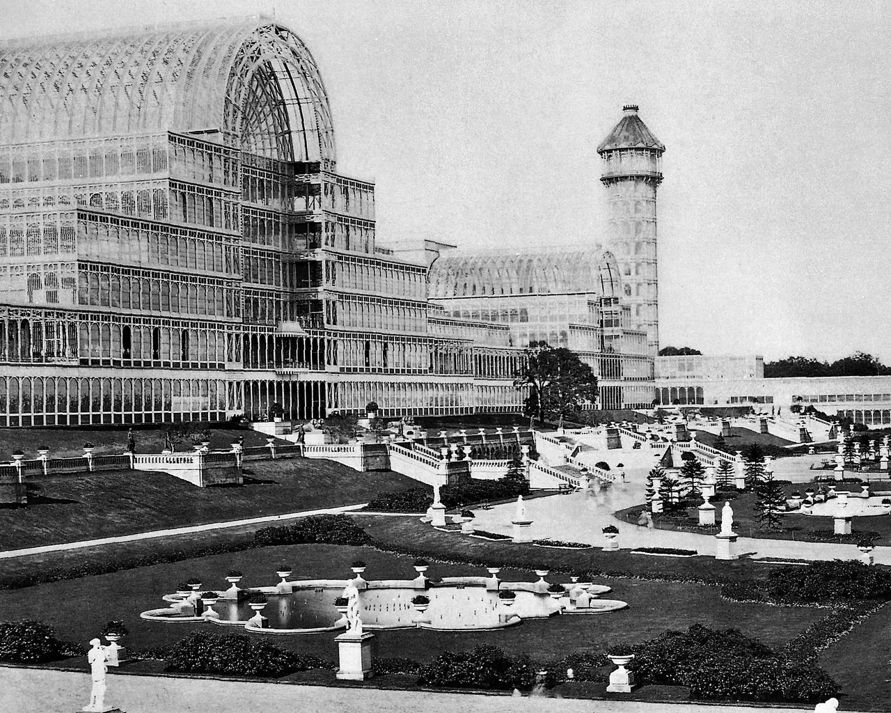 Crystal Palace after Great Exhibition, 1854 - London