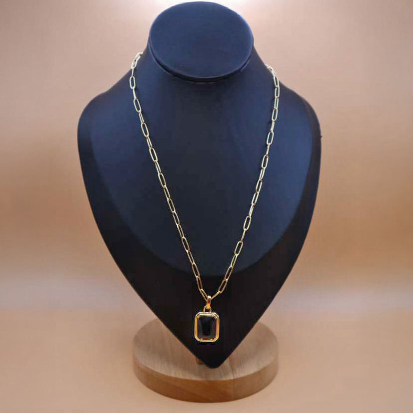 Miniatura: Stainless Steel Purple Pendant Figaro Necklace