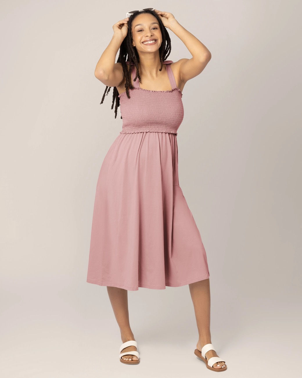 Sienna Smocked Nursing & Maternity Dress