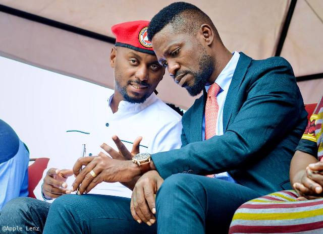NUP Secretary General David Lewis Rubongoya and party president Kyagulanyi Sentamu Robert. Courtesy - Apple Lenz