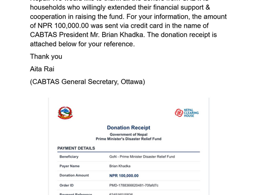 Canadian Bhutanese-Nepali Association(CABTAS), Ottawa