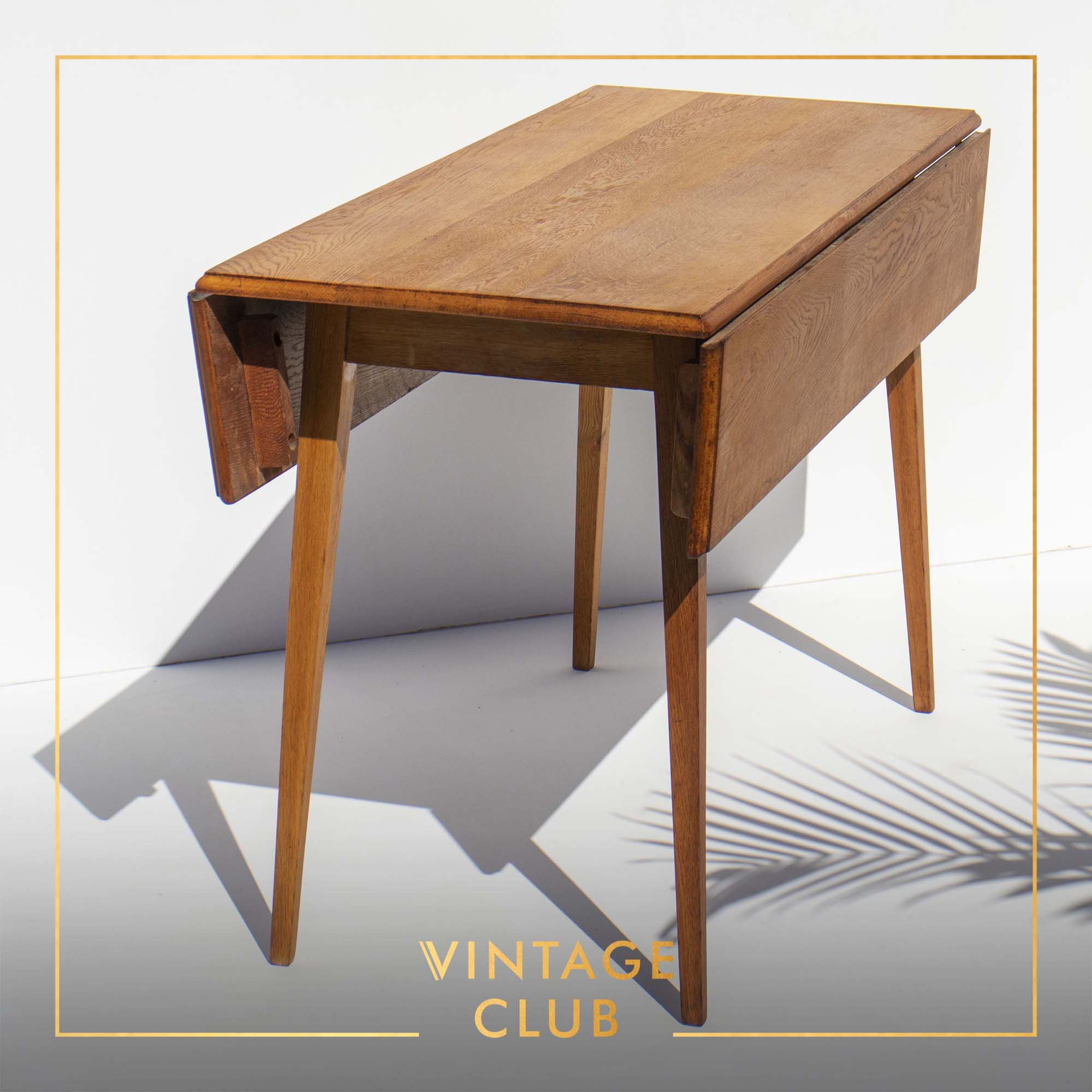 Mid-Century Modern Solid Oak Drop Leaf Folding dining-room table