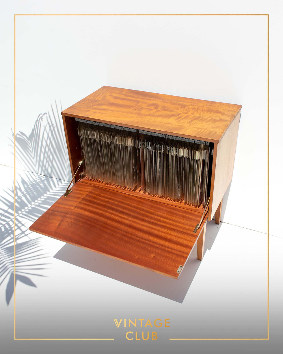 Thumbnail: Danish Mid-Century Modern Satinwood Record Storage Cabinet