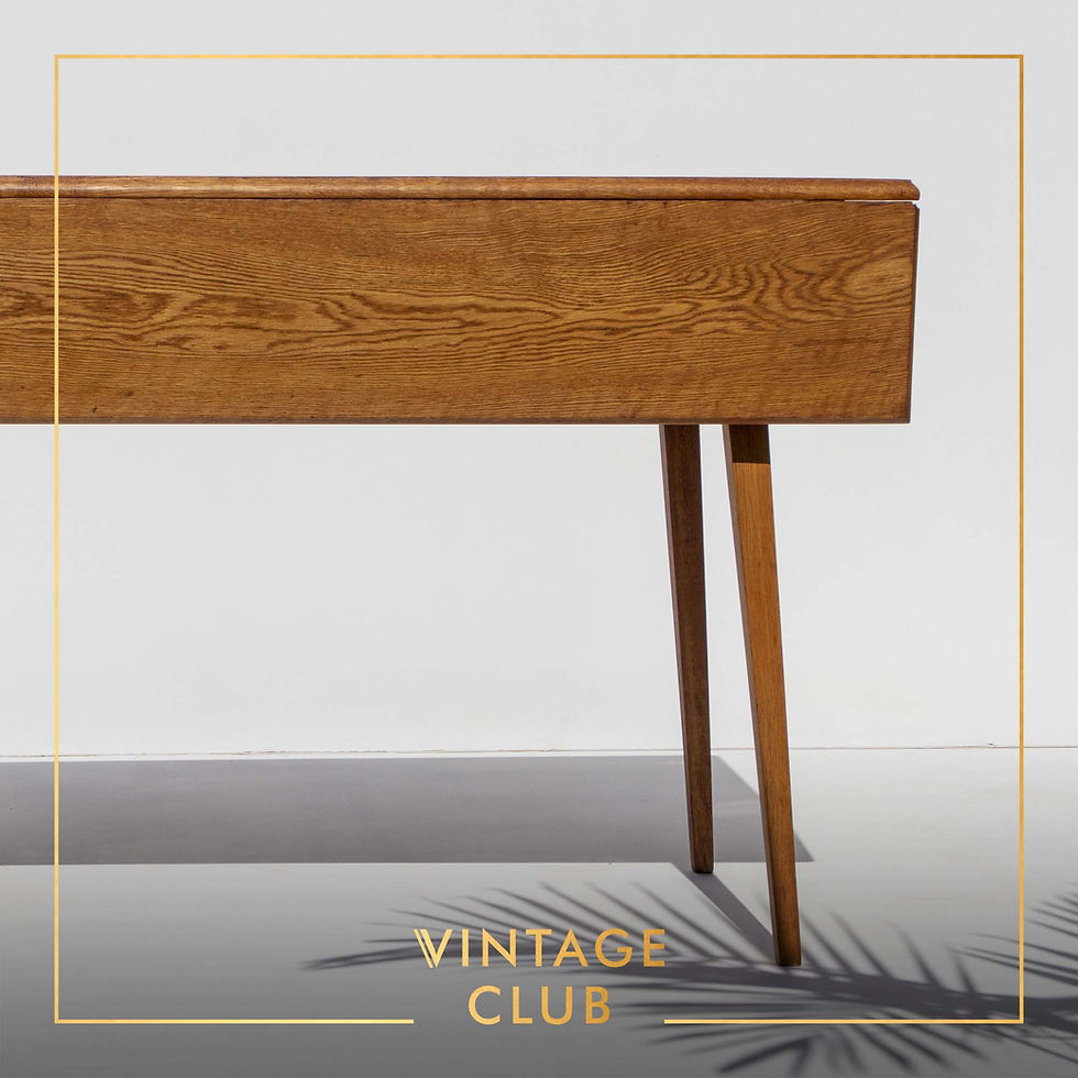 Thumbnail: Mid-Century Modern Solid Oak Drop Leaf Folding dining-room table