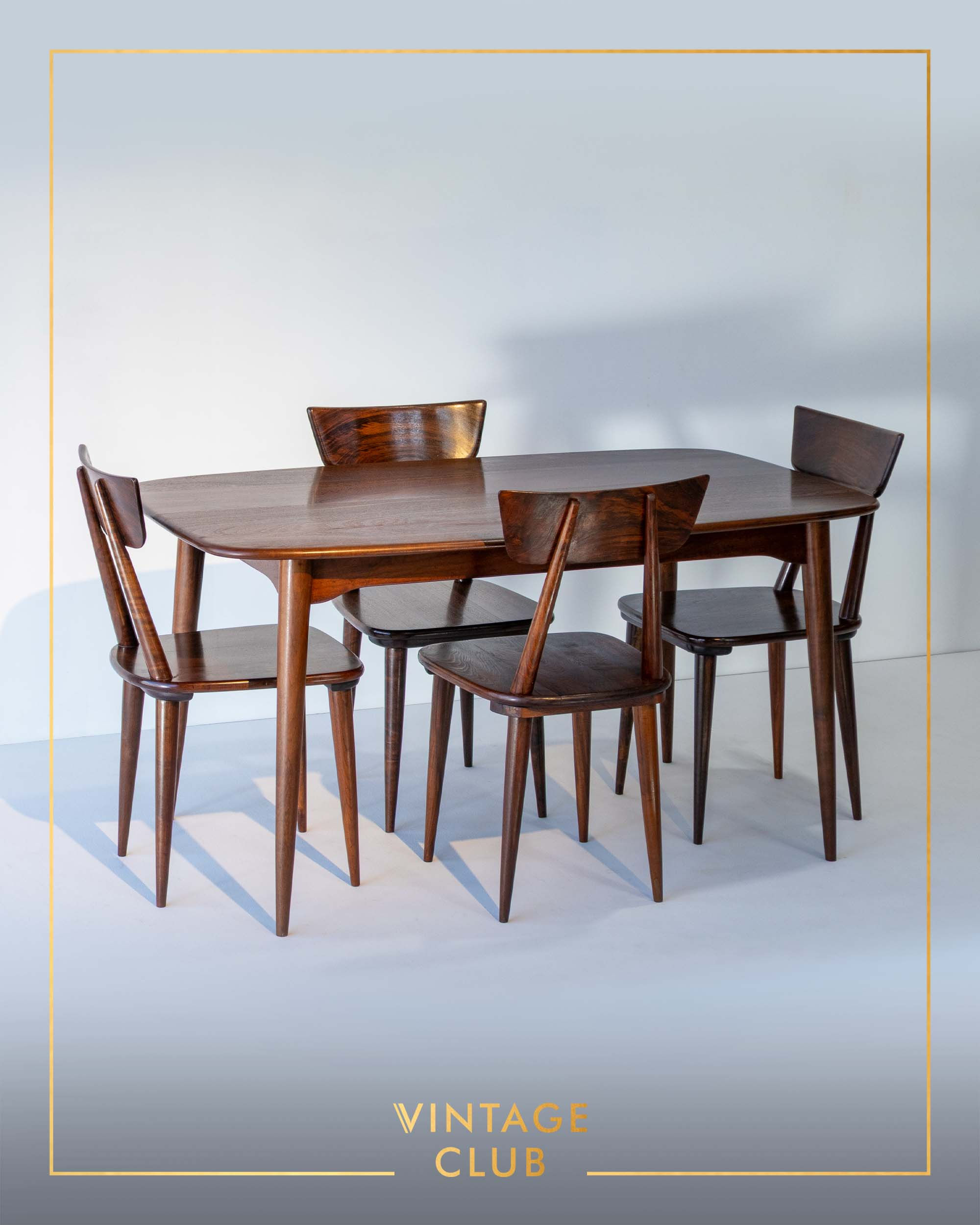 EE Meyer for Binnehuis Solid Imbuia Dining Table, 1960's