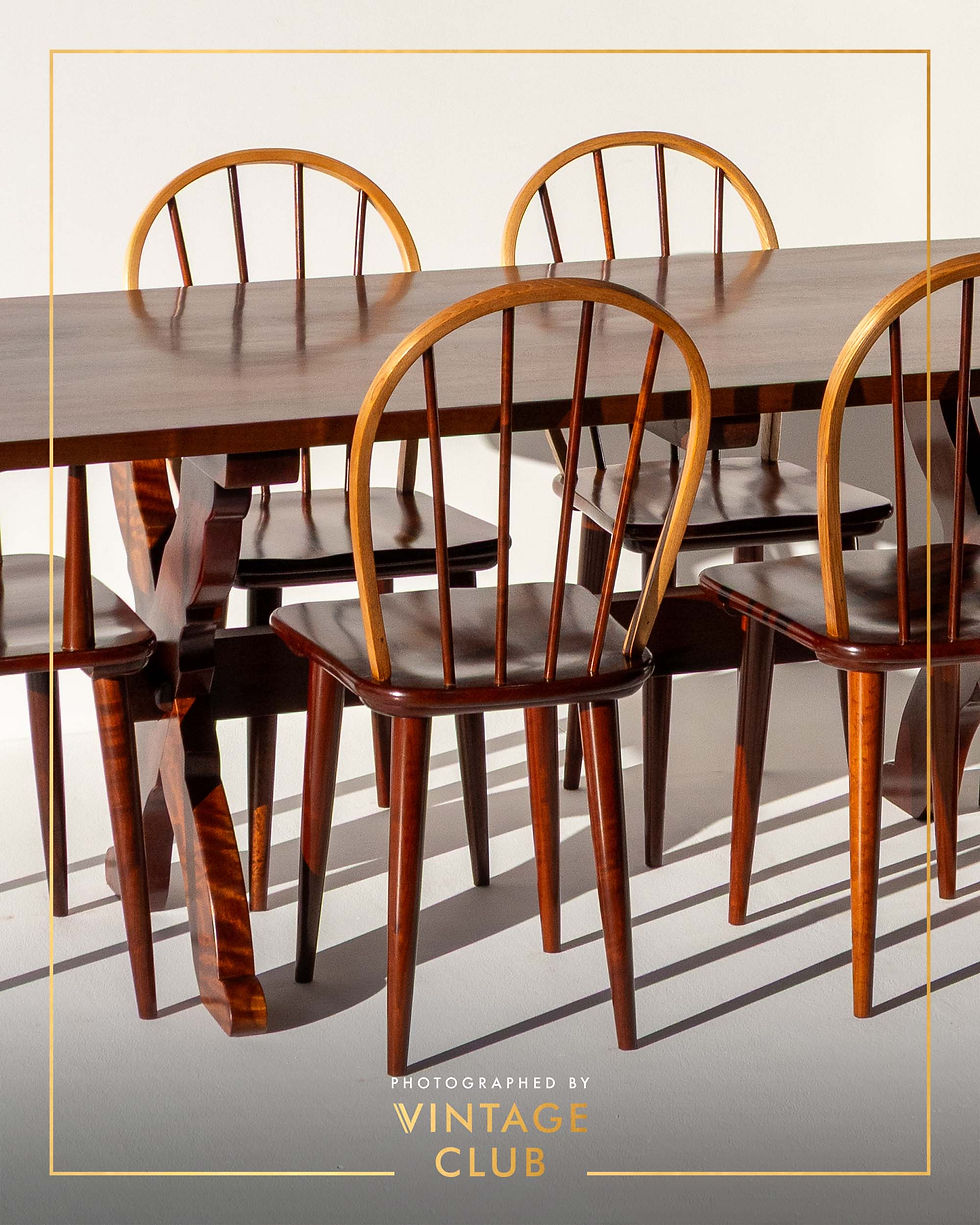 Thumbnail: Imbuia Dining Suite by E. E. Meyer for Binnehuis, South Africa, c. 1960s–1970s