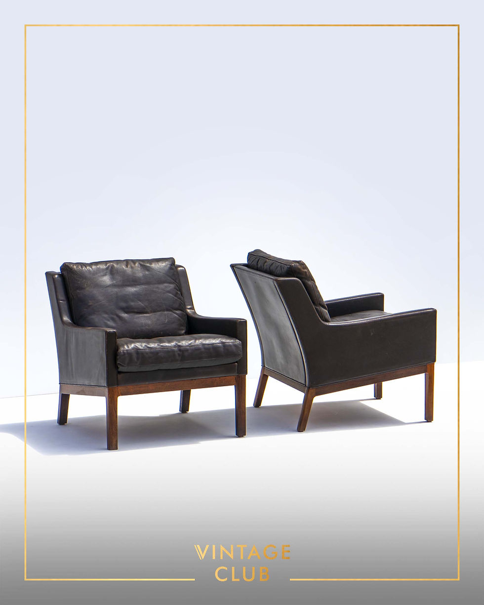 Thumbnail: Pair of Vintage Danish Low-back Easy Chairs by Kai Lyngfeldt Larsen