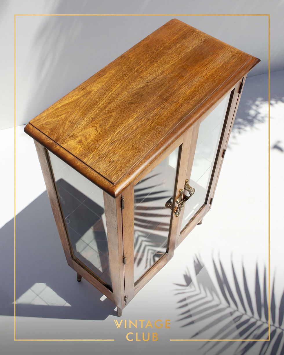 Thumbnail: Vintage Solid Wood Display / Drinks Cabinet / Bookcase