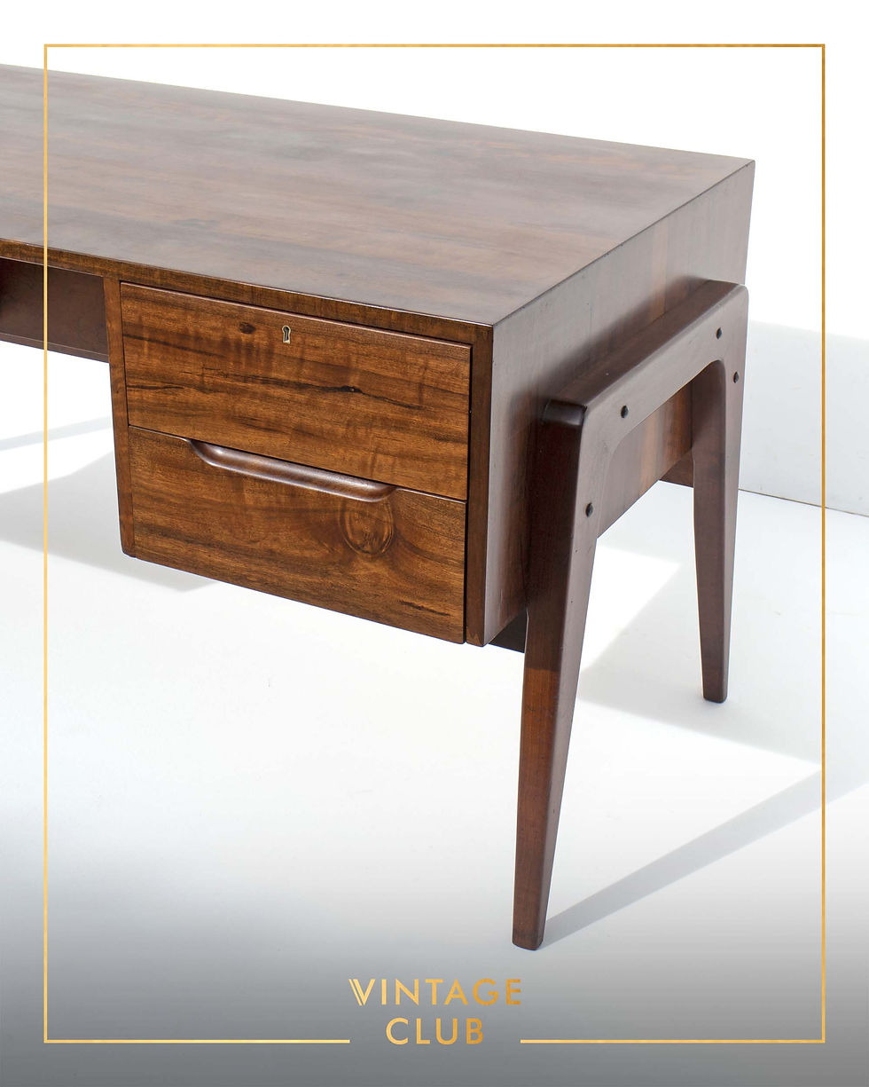 Thumbnail: E.E. Meyer for Binnehuis Solid Imbuia Desk, 1970’s
