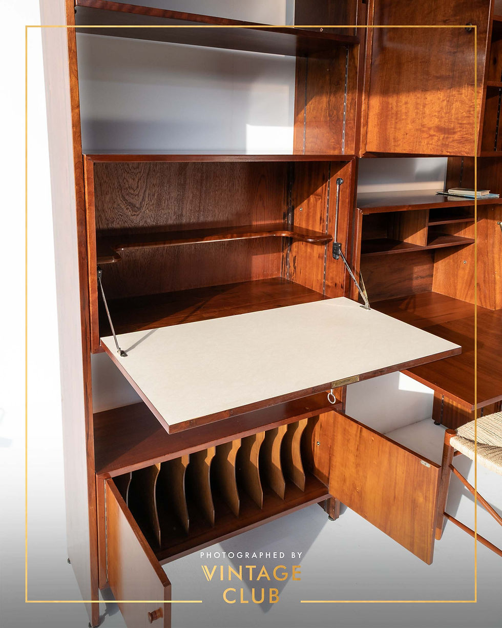 Thumbnail: Modular Imbuia Wall Unit by E. E. Meyer for Binnehuis, South Africa, c.1960s/70s