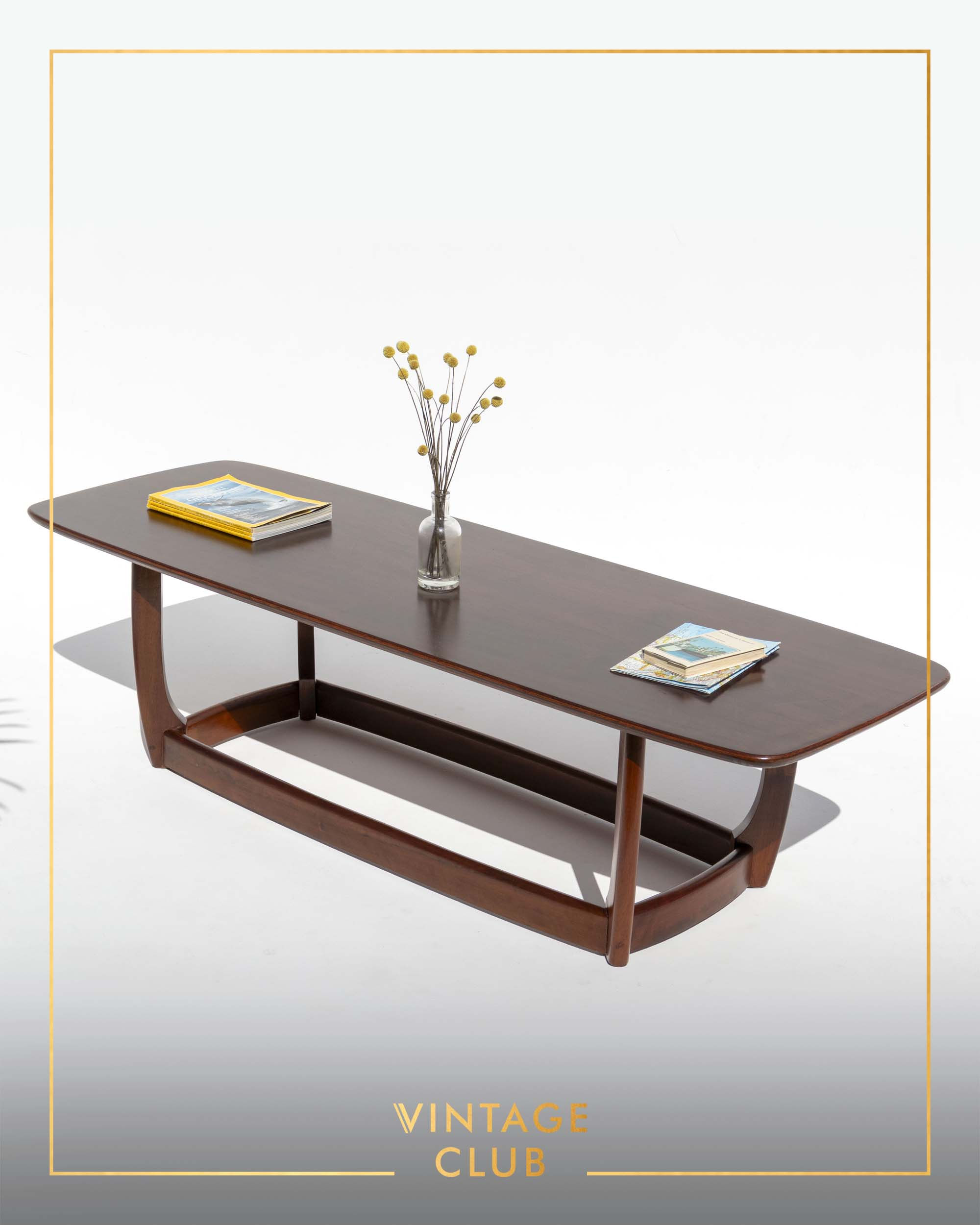 Mid Century Airflex long Coffee Table in imbuia