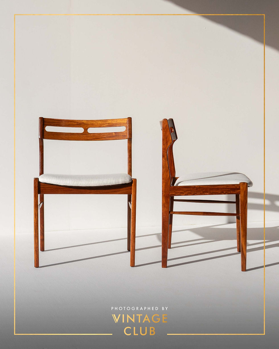 Thumbnail: Vintage Greaves & Thomas Kiaat Dining Table with Six Chairs (UK, c. 1970s)
