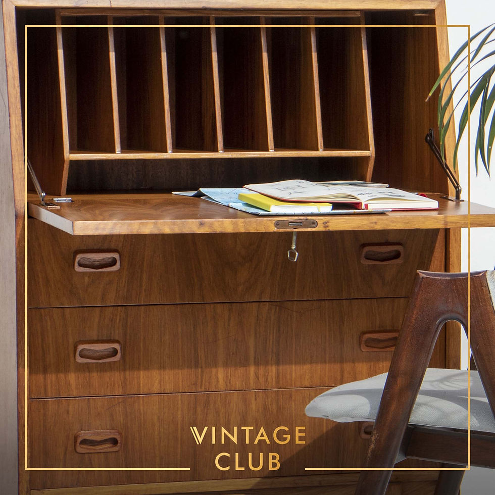 Thumbnail: Mid-Century Modern Kiaat Writing Bureau Desk