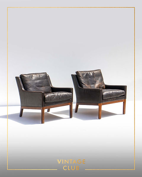 Pair of Vintage Danish Low-back Easy Chairs by Kai Lyngfeldt