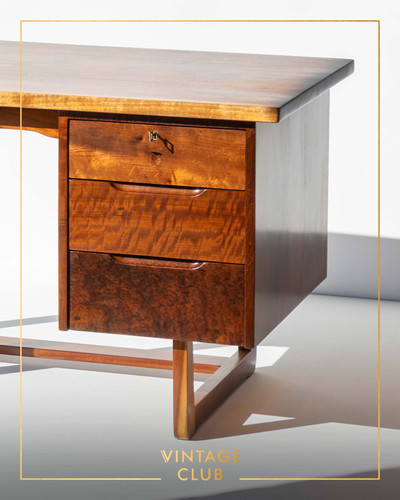 Vintage EE Meyer for Binnehuis solid imbuia desk | vintageclub