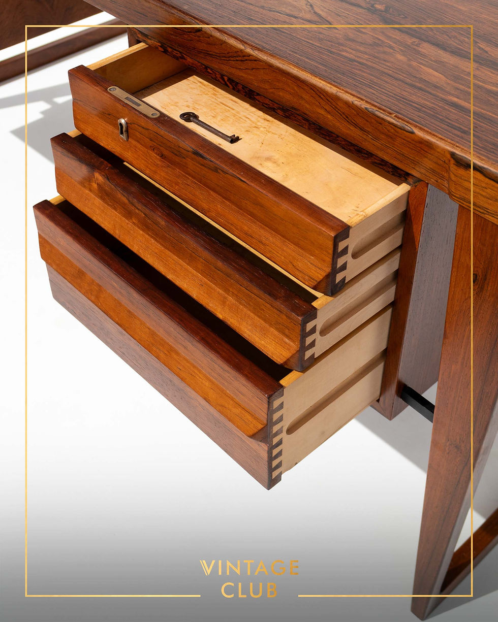 Thumbnail: Iconic Model FM 70 Rosewood Freestanding Desk by Kai Kristiansen, Denmark, 1958