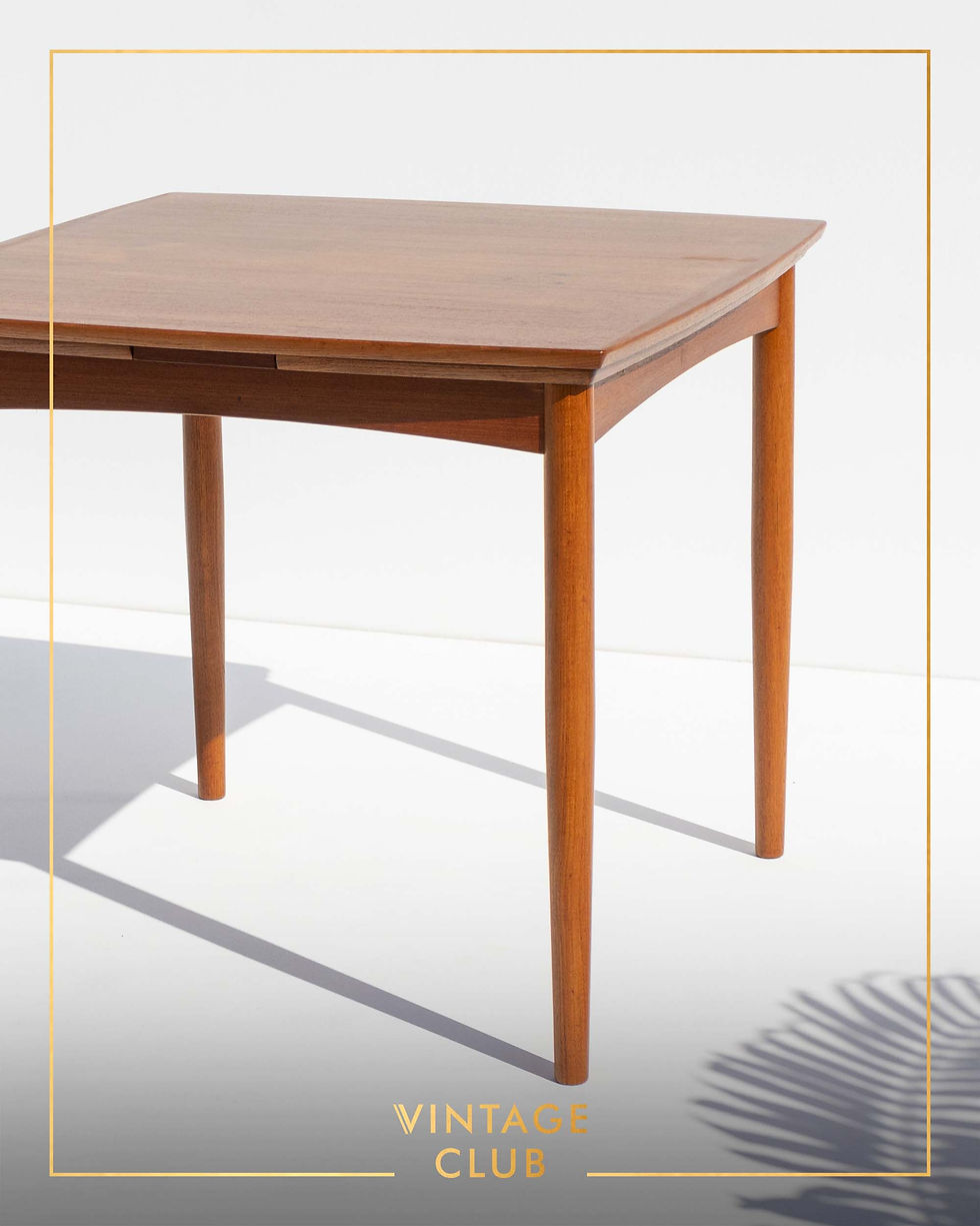 Thumbnail: Original Vintage Danish Extendable Square Teak Dining Table, 1960s