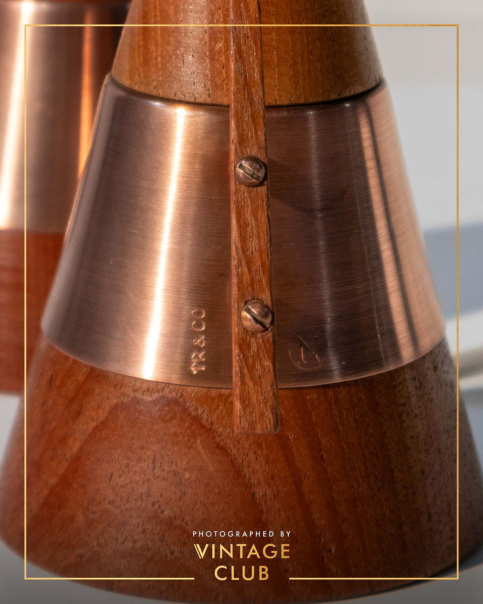 Thumbnail: Pair of Teak & Copper Table Lamps by T. Røste & Co, Norway, c. 1950s–60s