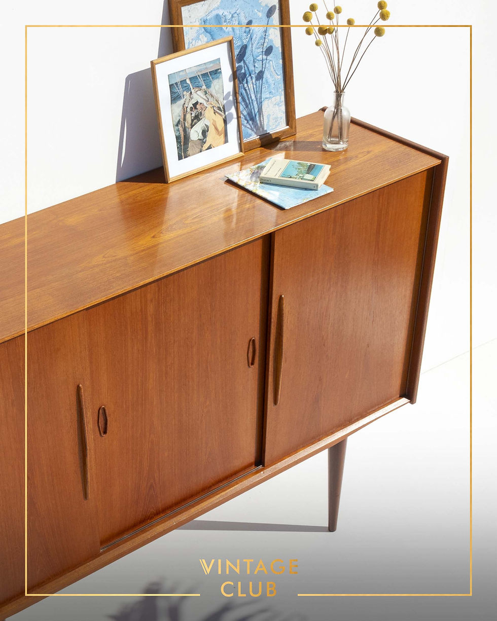 Thumbnail: Original Vintage Mid-century Danish teak highboard by Farsø Møbelfabrik, Denmark