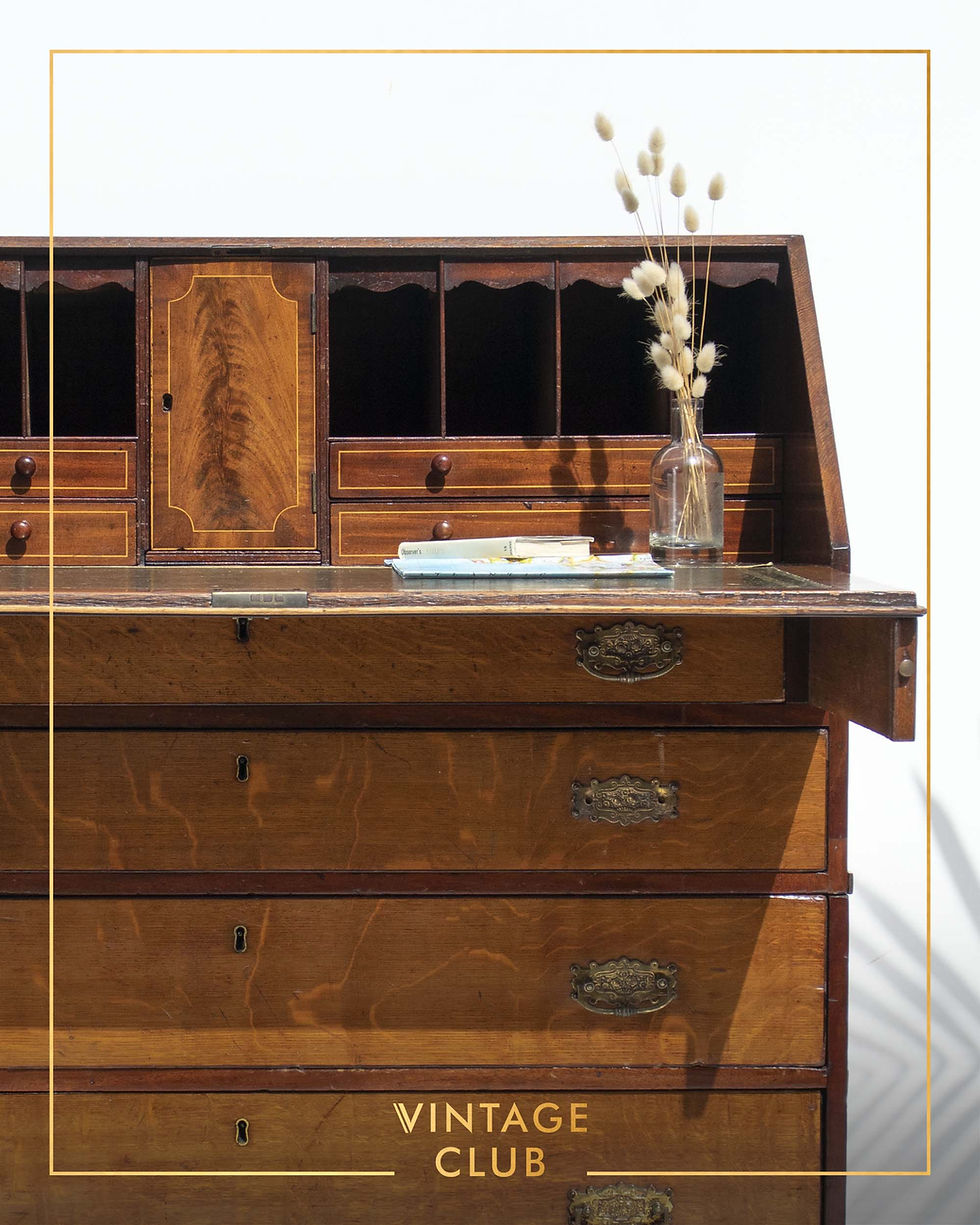 Thumbnail: Antique Georgian Writing Bureau Desk in solid Oak and Mahogany