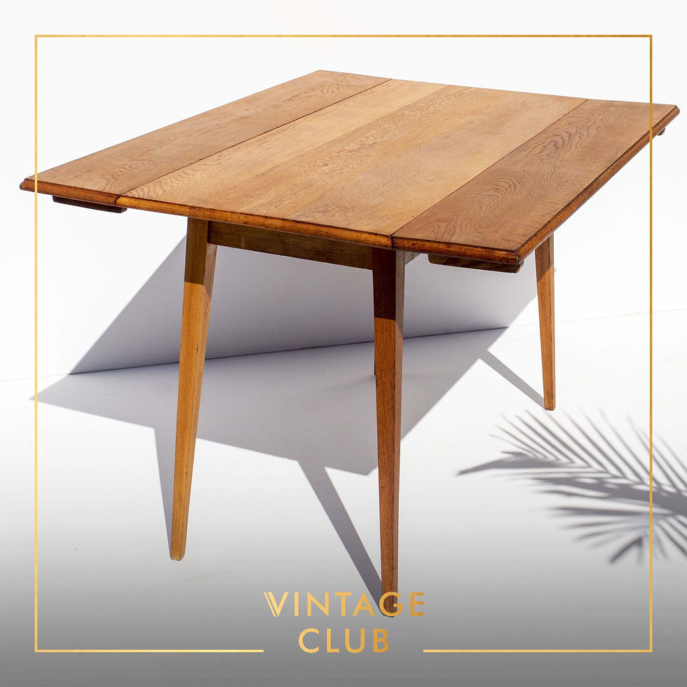 Thumbnail: Mid-Century Modern Solid Oak Drop Leaf Folding dining-room table