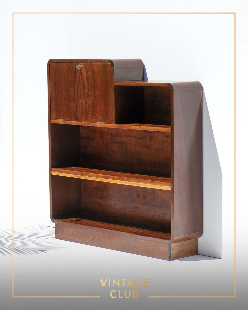 Thumbnail: Vintage Art Deco Merlin Furniture Bureau Desk Bookcase or Drinks cabinet