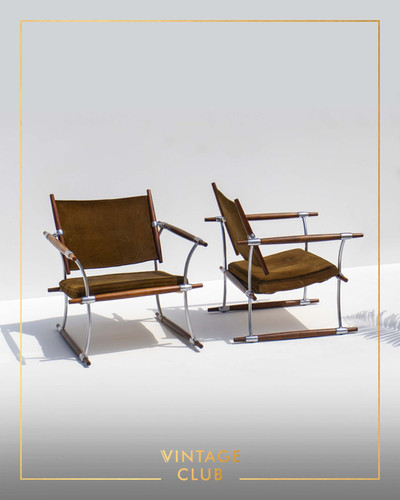 Jens H. Quistgaard Pair of Safari Stick 'Stokke' Chairs, 1966
