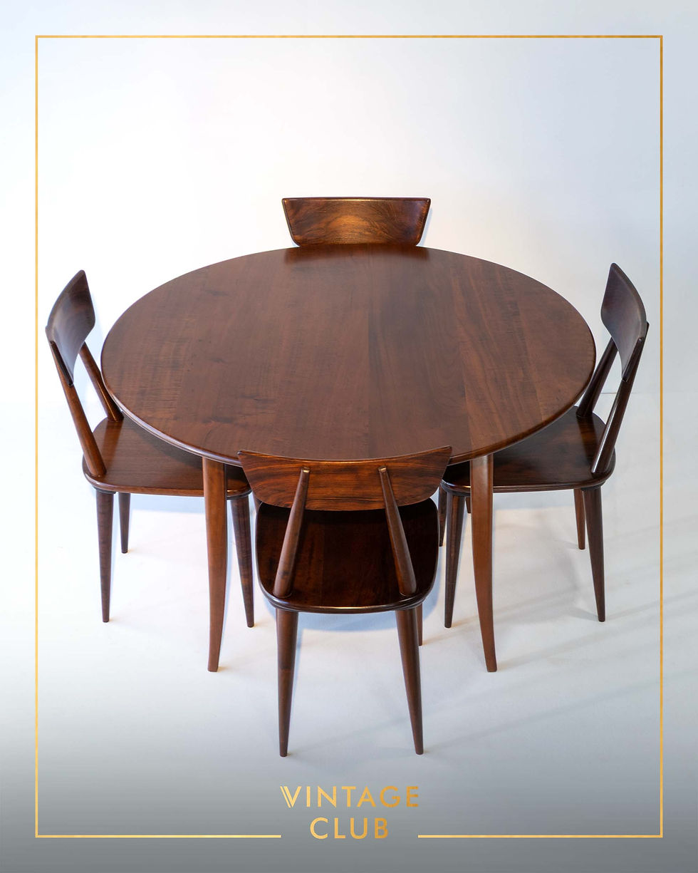 Thumbnail: Set of four vintage EE Meyer imbuia dining chairs