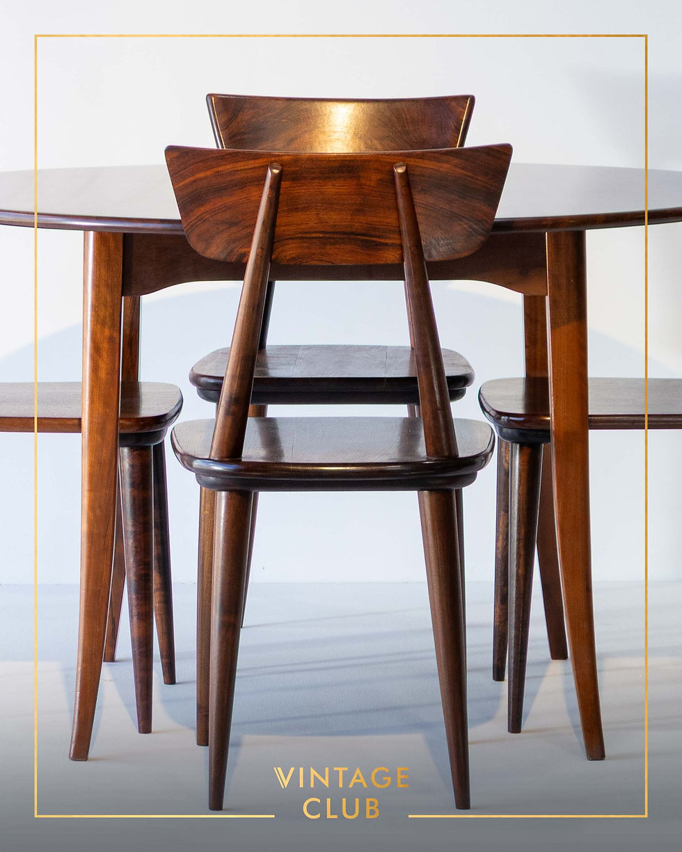 Thumbnail: Set of four high-end Meyer dining chairs by EE Meyer for Binnehuis, 1960's