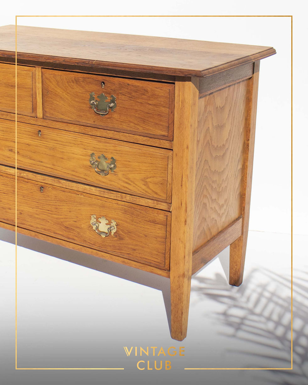 Thumbnail: Vintage Solid Oak Chest of Drawers