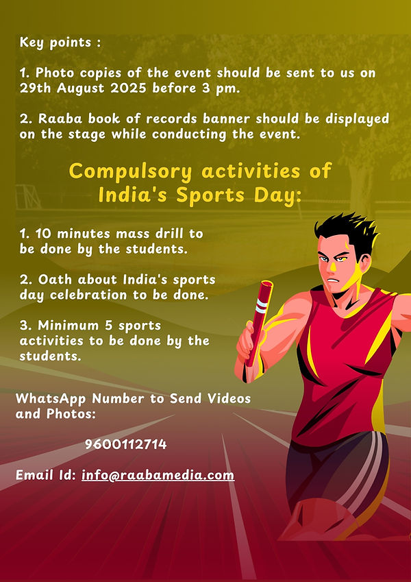 3 India's Sports Day Celebration 2025 - World record Event