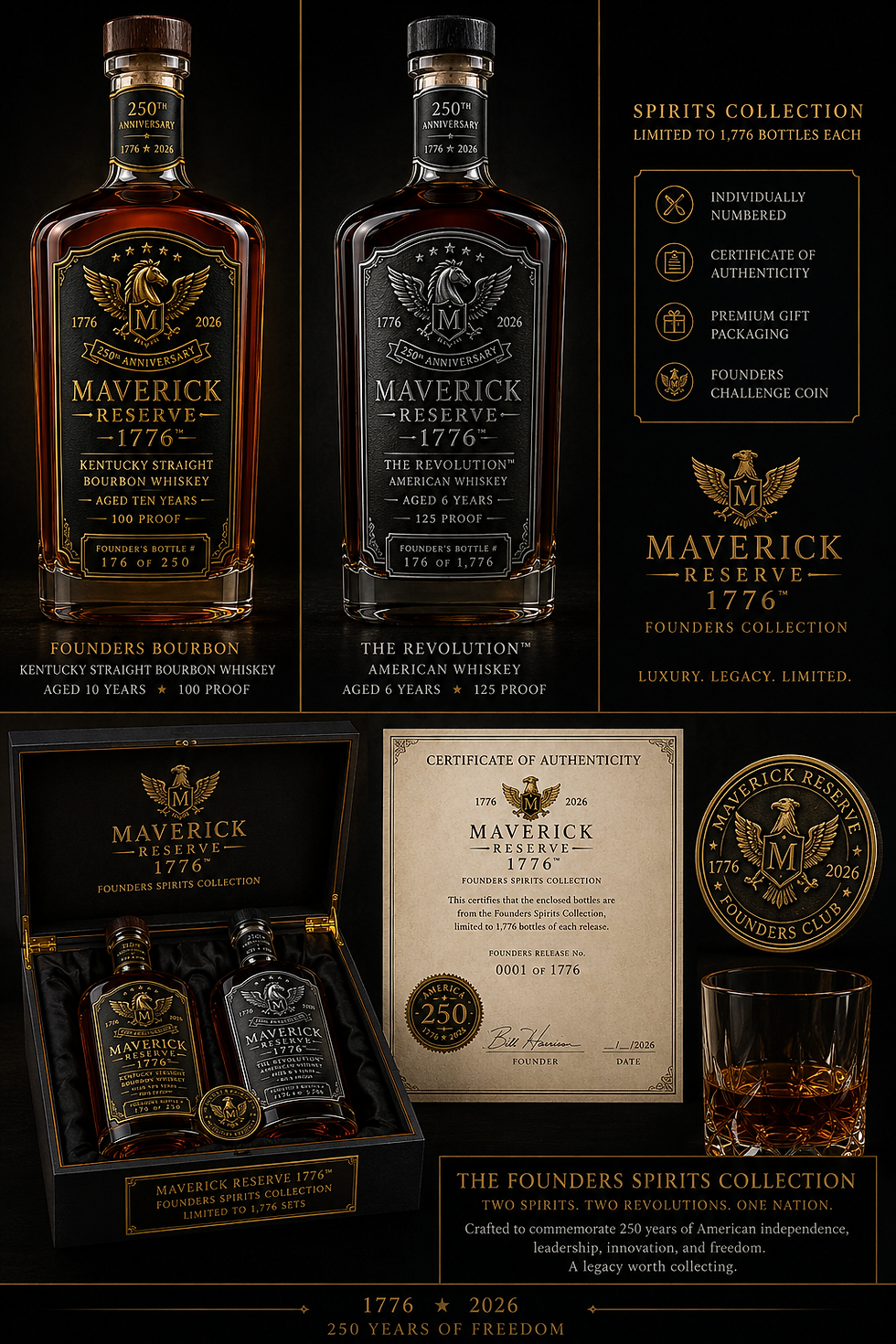 Thumbnail: Maverick Reserve 1776 American Whiskey 250th