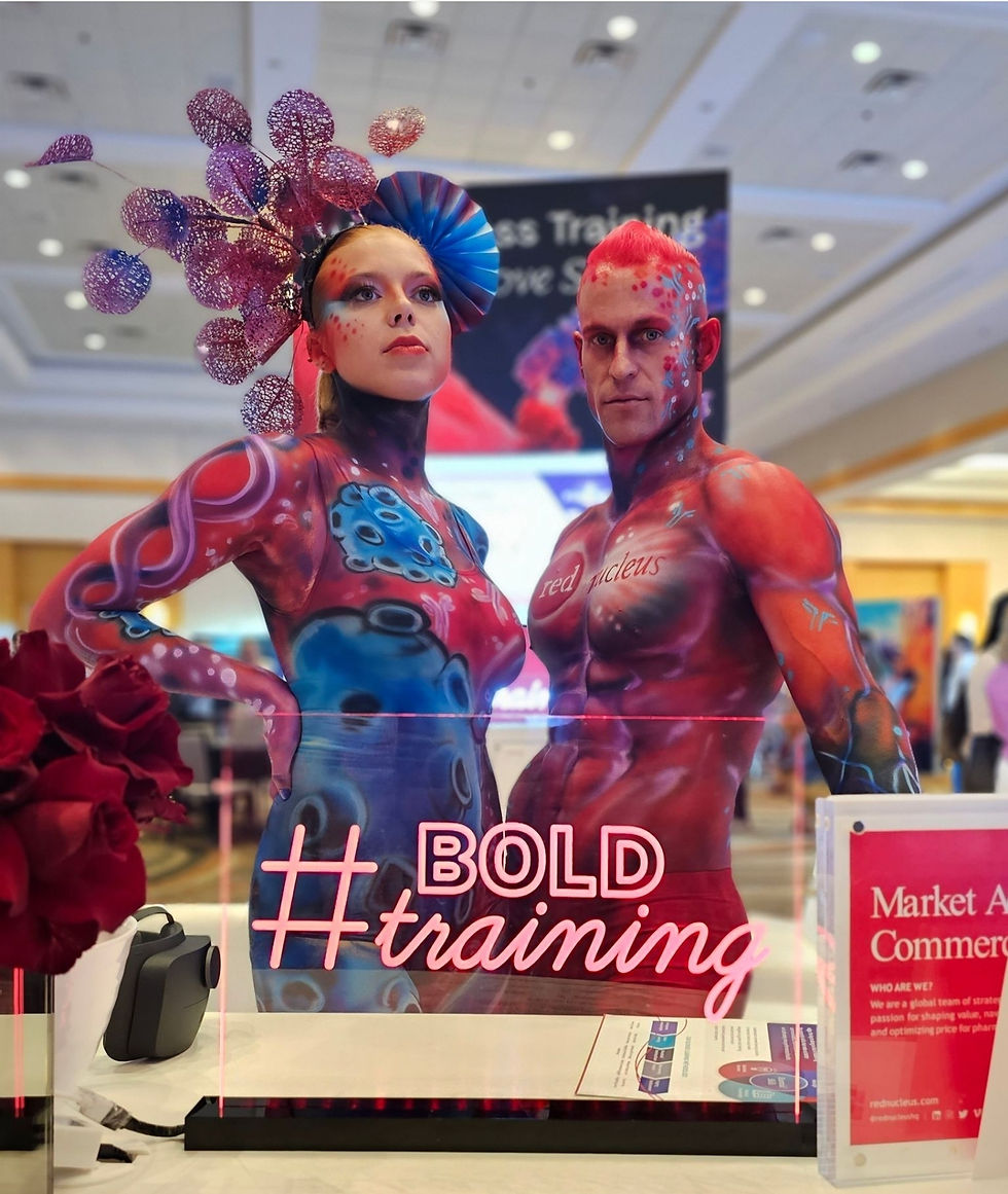 Renowned visual artist and body painter, Avi, recently teamed up with Red Nucleus for an unforgettable display of creativity and brand promotion. Known for his stunning body art that transforms the human body into a living canvas, Avi brought his expertise to the convention floor in a bold new way.